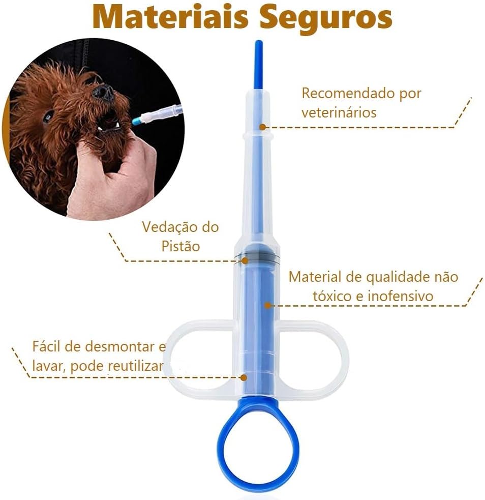 Aplicador Seringa Pet — Dê Remédio ao Seu Pet Sem Luta (Sólido e Líquido)