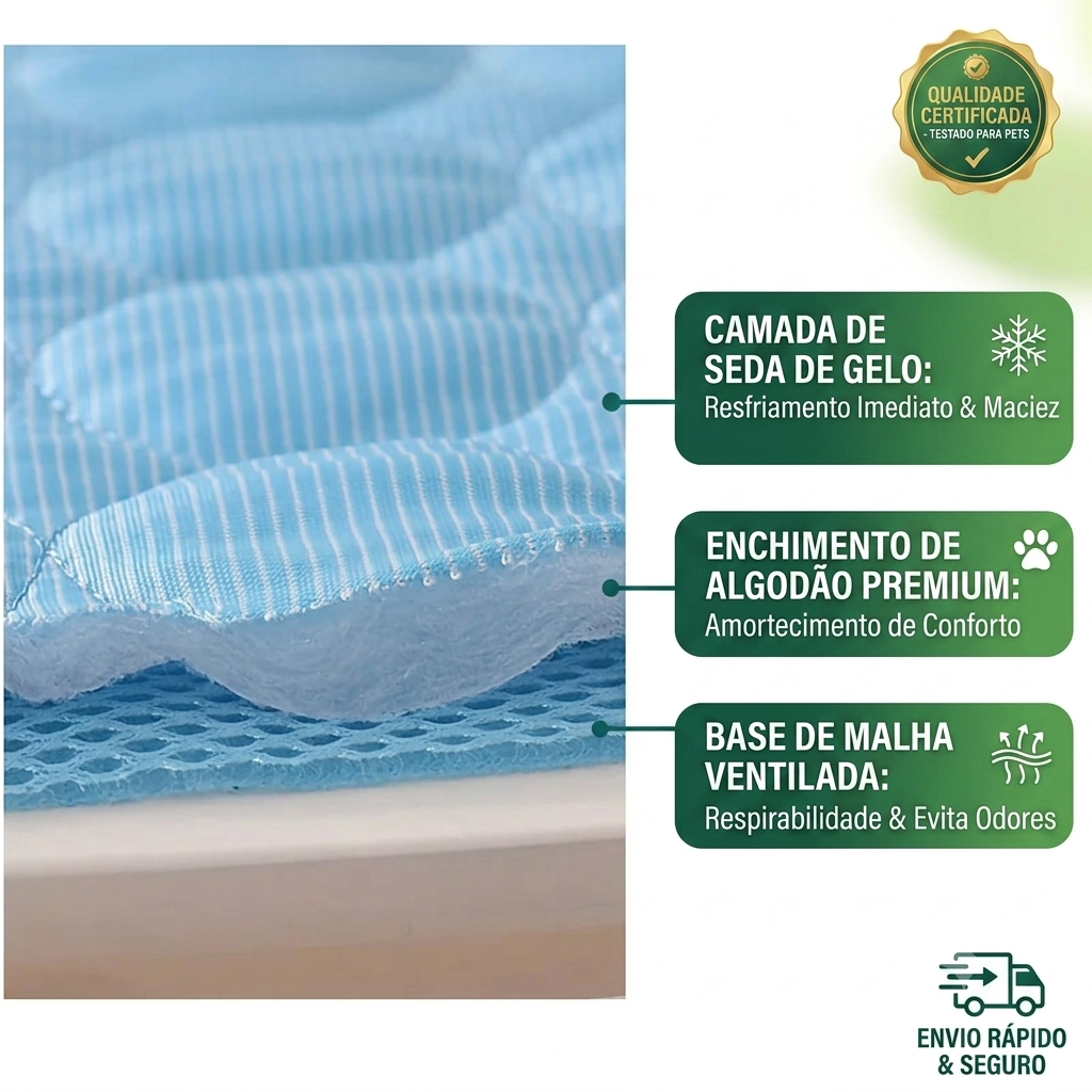 Cama Refrescante para Pets — Conforto no Calor, Vários Tamanhos