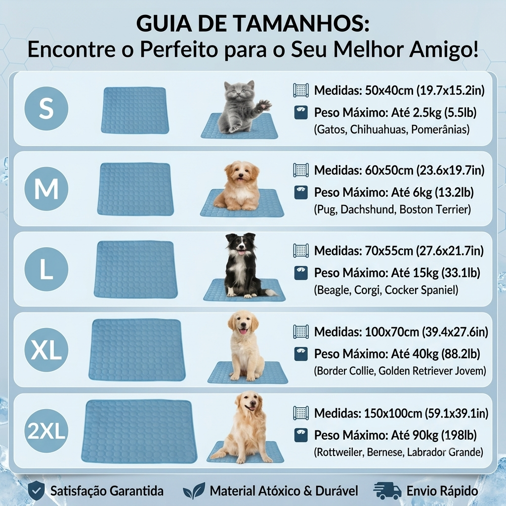Cama Refrescante para Pets — Conforto no Calor, Vários Tamanhos